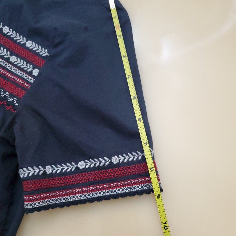 Sezane by Morgane Sezalory Embroidered Boho Navy Cotton Top - Picture 15 of 16